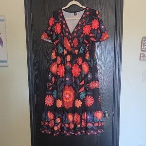 SHEIN Curve Floral Embroidered Dress